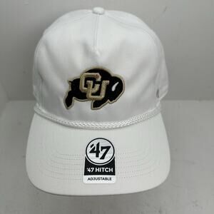 NWT 47 Brand Colorado Buffaloes Logo White Hitch Rope Adjustable Cap Hat NCAA